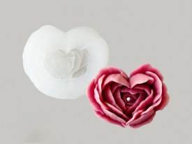 Molde silicona corazon pimpollo flor